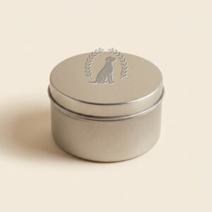 brushed steel treat tin — Reinvention Pet Co.